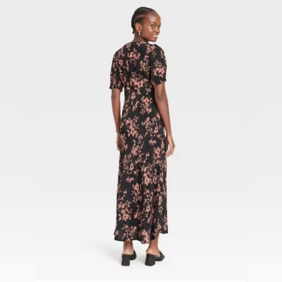 A New Day Women's Crepe Puff Short Sleeve Midi Dress Size Medium - Picture 3 of 12